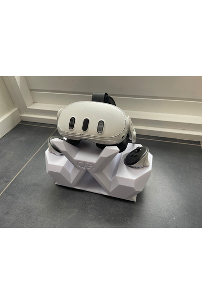 Print Zone Meta Quest 3 and 2 Compatible (No Glasses or Handsets, It's a Stand) Geometric Vr Stand - Desktop Glasses and Controller Holder Organizer
