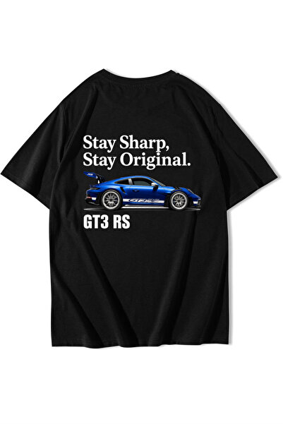BRZ COLLECTION Tricou Unisex Oversize Stay Sharp Stay Original Negru