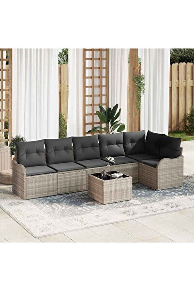 vidaxl Set de canapele pentru gradina Gri deschis poliratan