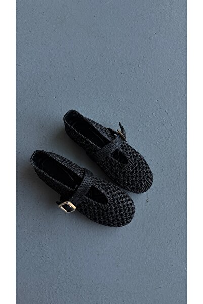Eataly Shoes Sole Hasır Dokulu Babet Siyah