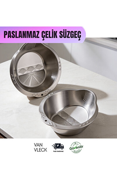 VAN VLECK Paslanmaz Çelik Süzgeç – Pirinç, Makarna, Meyve, Sebze ve Bakliyat ...