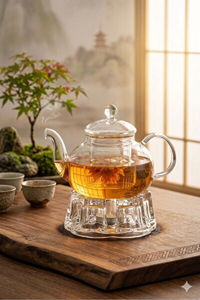Hellomani Borosilicate Glass Lid, Glass Strainer, Teapot and Glass Heater 100...