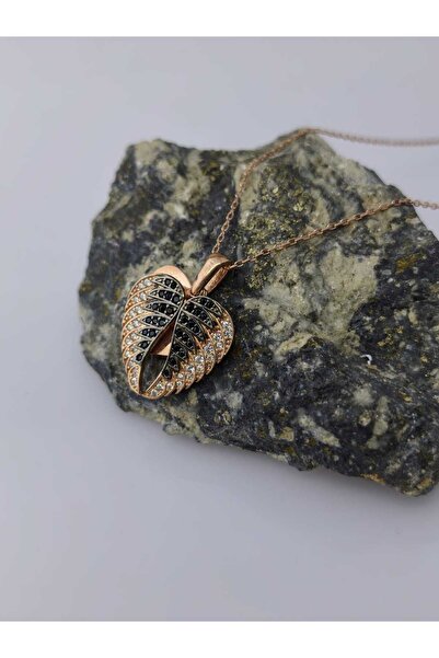 925 Ayar Gümüş Kalp Kadın Kolye (Rose Gold)