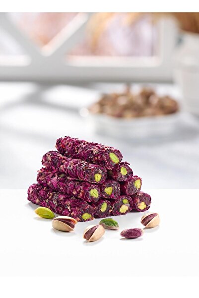 Dünya lokum gül yapraklı antep fıstıklı fitil lokum 350gr