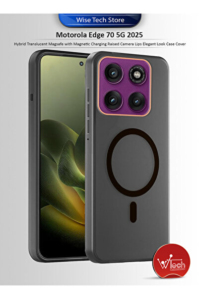 Wtech غطاء حماية أنيق لهاتف موتورولا إيدج 70 5G 2025، شفاف هجين مع شحن مغناطي...