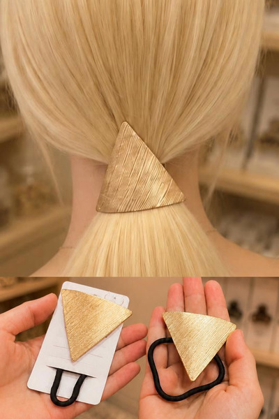 Nisankids Gold Triangle Ponytail Clip -Pinterest Metal Ponytail Clip 1 1Pc