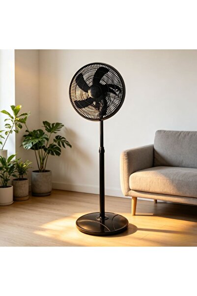 KMT Ventilator de Podea 16 Inch, 110 cm, 45W, Reglabil pe Înălțime, cu Oscila...