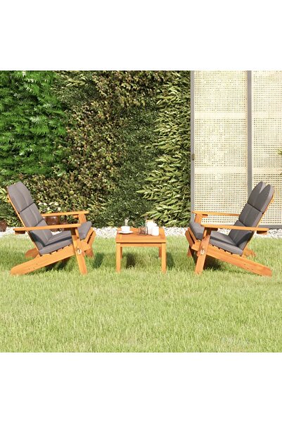 vidaxl Set mobilier de gradina Adirondack, 3 piese, lemn masiv acacia