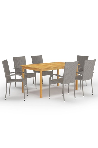 vidaxl Set mobilier pentru gradina, 7 piese, gri