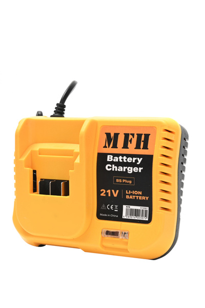 MFH TOOLS قاعدة شحن بطارية ليثيوم 21 فولت مع قابس BS ومؤشر ضوئي للأدوات الكهر...