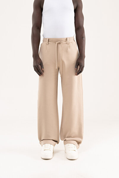 Machinist Men's Embroidered Double Face Trousers Light Beige