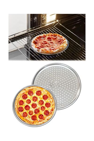 Senz Paslanmaz Çelik Pizza Tepsisi,Delikli Lahmacun Ve Pizza Tavası,Fırın Tep...