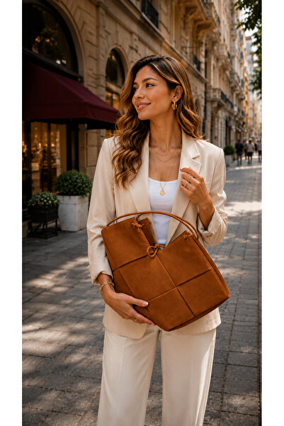 Doze Tan Leather Tote Shoulder Bag