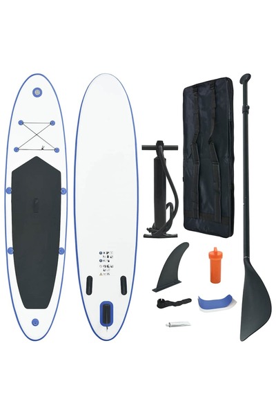 vidaxl Set placÄƒ stand up paddle SUP surf gonflabilÄƒ, albastru È™i alb