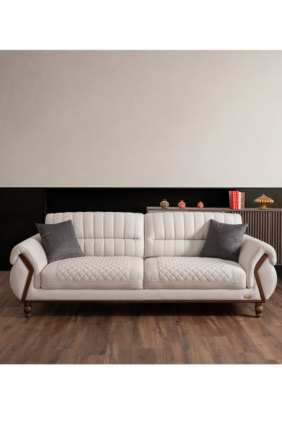 İYENA HOME LİVİNG Sıena Mekanizmalı 3'lü Koltuk Krem