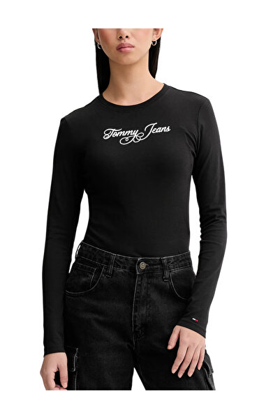 Tommy Hilfiger Γυναικείο Slim Μακρυμάνικο T-shirt Μαύρο Tommy Jeans DW0DW2184...