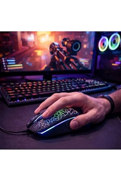 i-JMB Mouse de gaming cu fir, negru, LED, 1600dpi