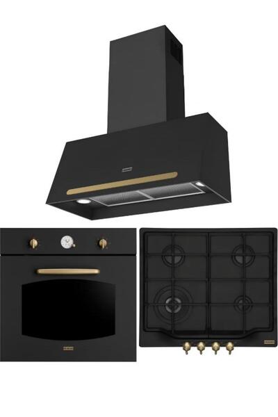 Franke Classic Line Nero Rustik Ankastre Set (FCH 604 4G TC ON C Ocak + FCO 8...