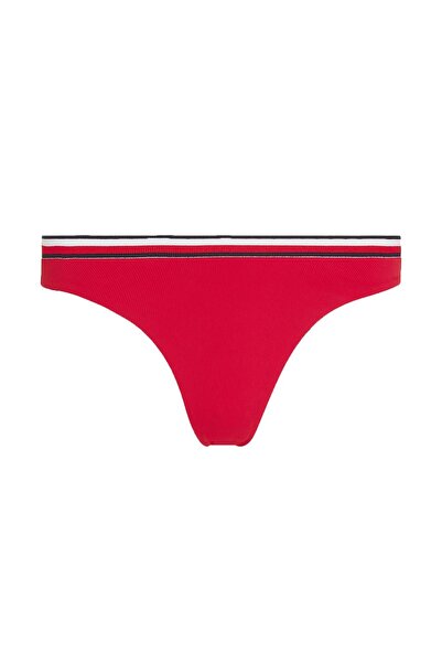Tommy Hilfiger Womens Global Stripe High Leg Cheeky Bikini Bottom M