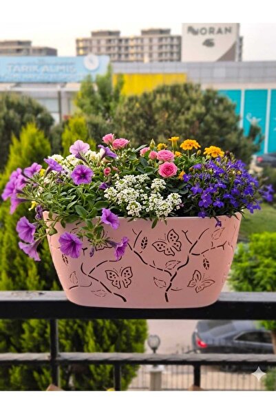 Alya Plastik PLASTİK 3D DESENLİ BALKON BAHÇE SAKSISI 1 NO 30X15 CM