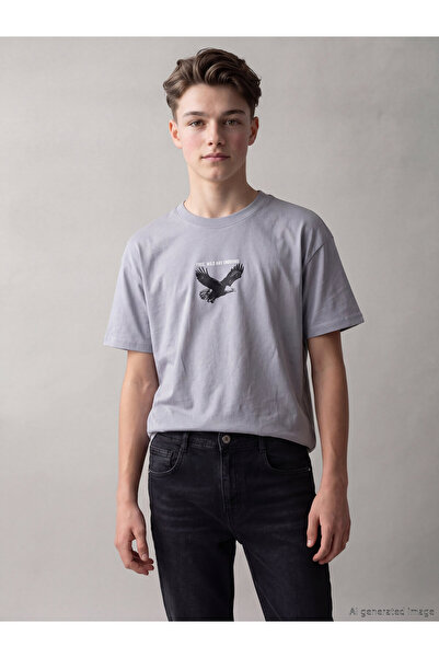LC Waikiki Tricou de băieți cu mânecă scurtă, guler rotund, imprimat