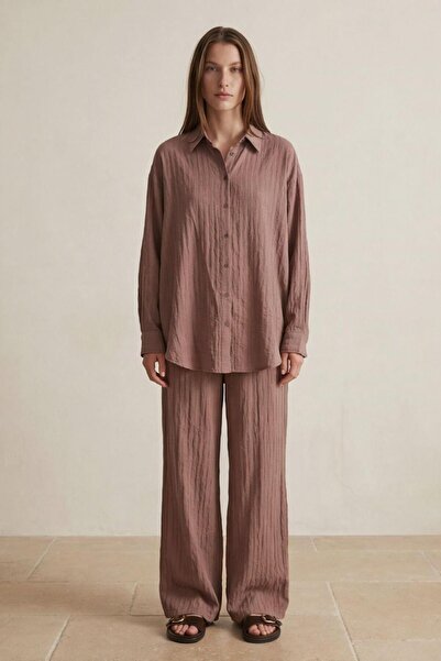 Quzu 26Ypnt01850 Women's Trousers with Piping Detail