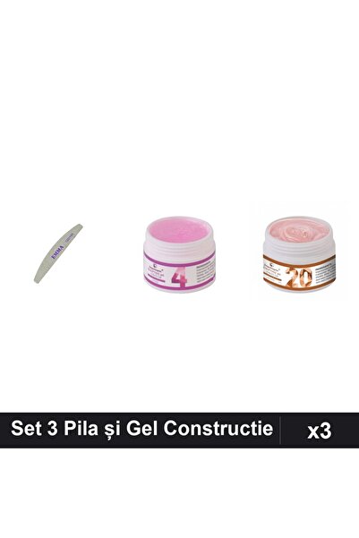 Makeup Set 3 Pila Unghii EMMA 120/150 și Gel Constructie FSM 15g, Manichiură ...