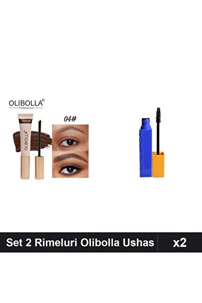 Makeup Set 2 Rimeluri Olibolla și Ushas, Nuante Chocolate și Negru, Machiaj P...