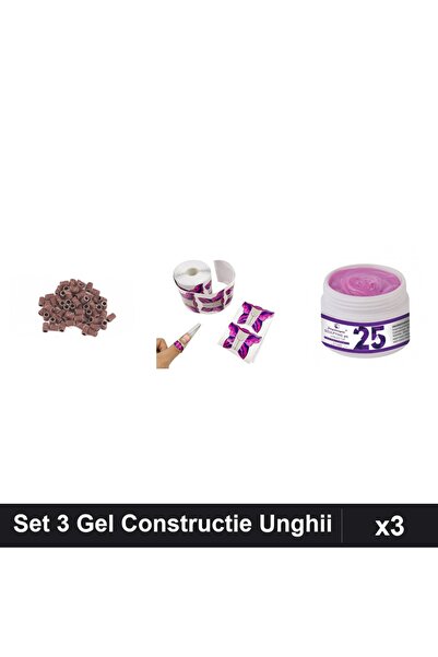Makeup Set 3 Îngrijire Unghii, Gel Constructie UV LED 15g, Smirghel 240 20buc...