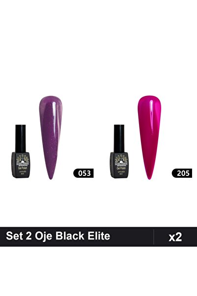 Makeup Set 2 Oje Semipermanente Black Elite Global Fashion 8ml, Nuante 053 20...