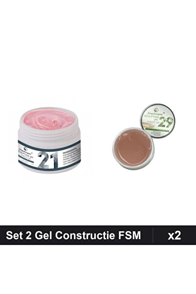 Makeup Set 2 Gel Constructie UV LED FSM 15g, Nuante 21 și 29, Builder Gel Pro...