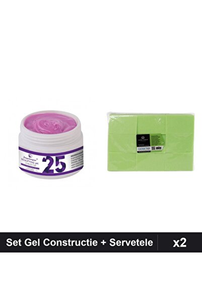 Makeup Set 2 Gel Constructie UV LED FSM 15g + Servetele Unghii 900buc Verde M...