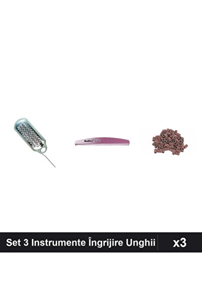 Makeup Set 3 Instrumente Îngrijire Unghii - Răzătoare Calcaie, Pilă SunShine,...
