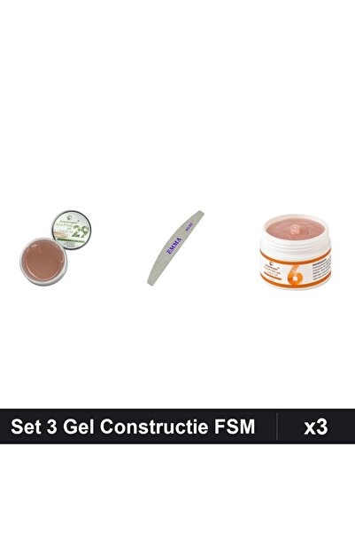 Makeup Set 3 Gel Constructie FSM 15g UV LED, Nuante 29 și 06, Pila EMMA 100/120
