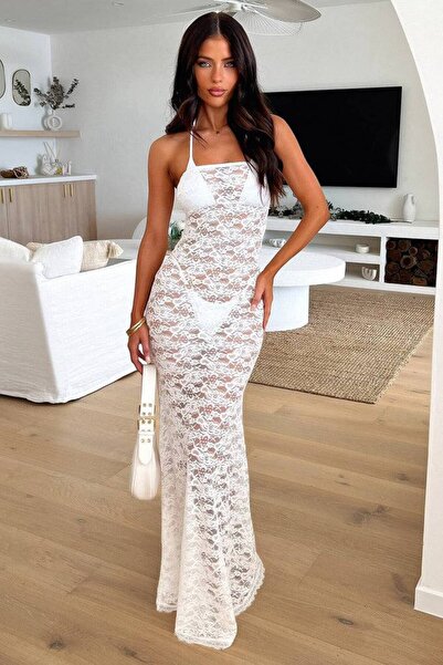 Paraf style Transparent Lace Maxi Dress