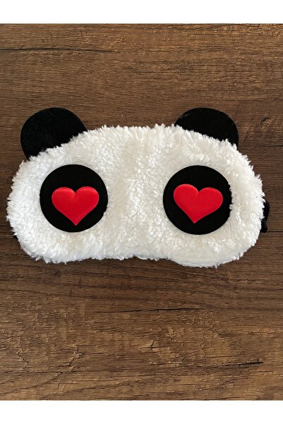 gülümse gel 1 Adet Uyku Bandı Peluş Ayıcık Göz Bandı Panda Uyku Maskesi Göz M...