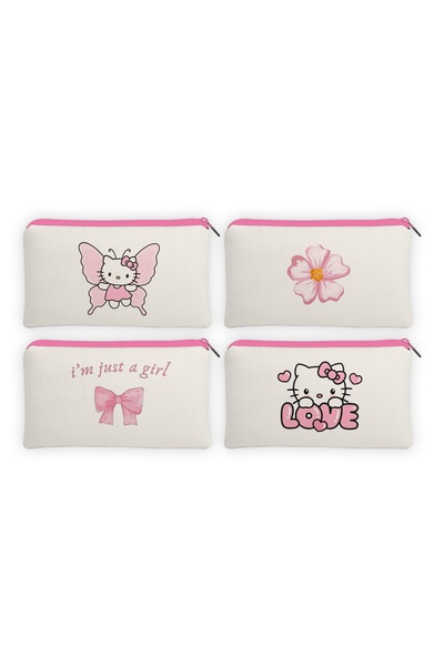 Hayali Şeyler Hello Kitty Baskılı Kalemlik Organizer 4'lü Set