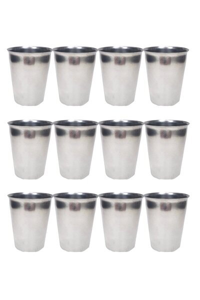 atastore2017 12 Pieces Stainless Steel Chrome Cups 9 x 7.5 x 5.5cm