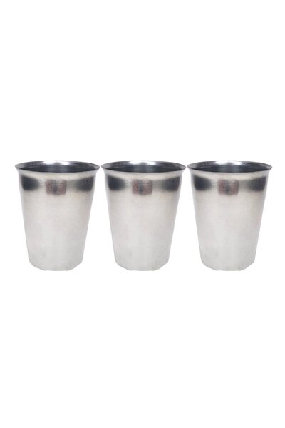 atastore2017 3 Pieces Stainless Steel Chrome Cup 9 x 7.5 x 5.5cm