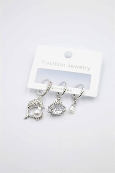atastore2017 Set of 3 dolphin earrings - silver