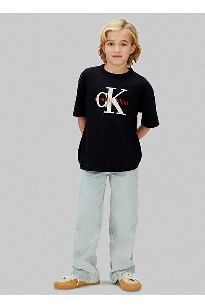 Calvin Klein Siyah Erkek Çocuk Baskılı T-Shirt LVCKSJA03BBEH