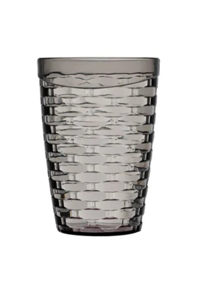 Zumzeria Gray Plastic Cup with Embossed Pattern for Water 430ml