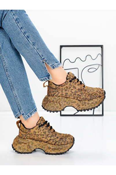 mei Women's Platform Sneakers 5WL93 Leopard
