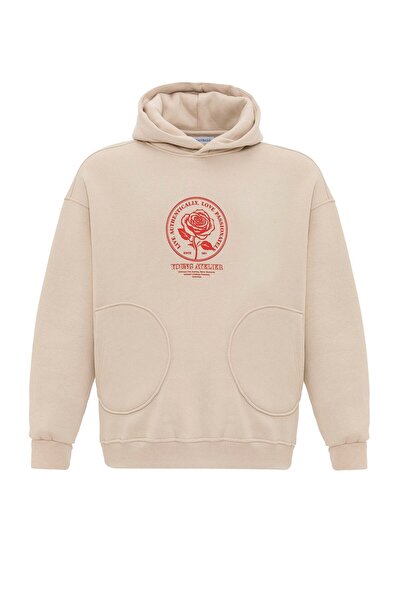 S13 Store Pocket detailed printed oversize sweatshirt