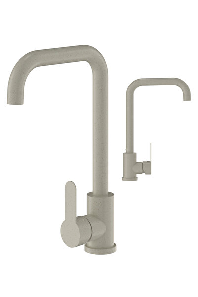 Granitan Baterie Bucatarie Steel, Bej, Inalta, Inox, 360°