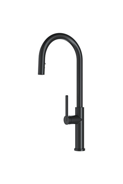Granitan Baterie Bucatarie Prati, Pulverizator Extensibil, Negru