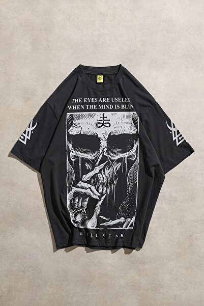 Overdrive Tricou negru cu mânecă scurtă unisex supradimensionat Killstar Goth...