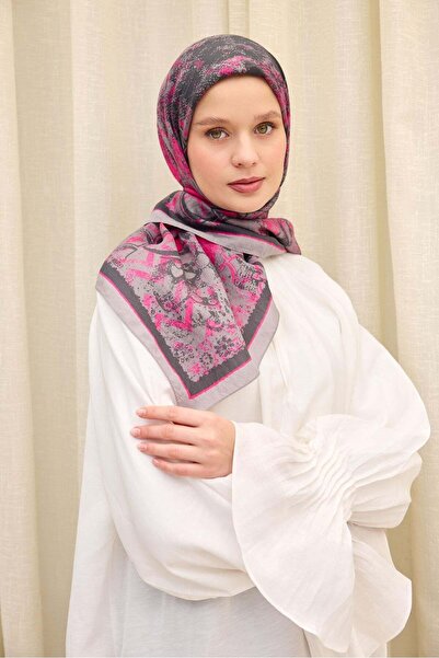 Silk Home Velora šal Art tamno siva 90x90
