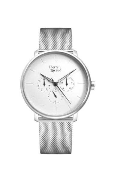 Pierre Ricaud Ceas Pierre Ricaud, inox argintiu, carcasa 41mm, Multifunction,...