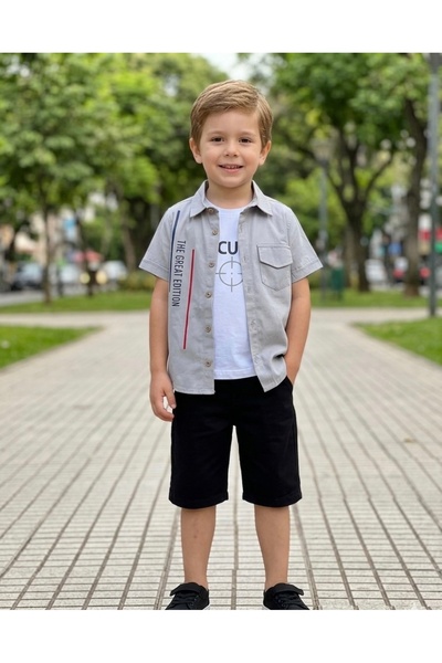 RÜYA KİDS Boy's Holiday Linen Summer Set 3-Piece Summer Suit
